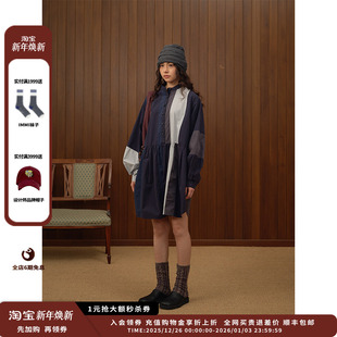 STONE 设计师品牌RAW 25AW拼接色块衬衣裙JULY 现货