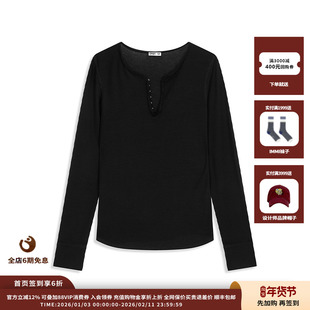 【现货】设计师品牌OPEN YY 26PS 钩针亨利长袖衫