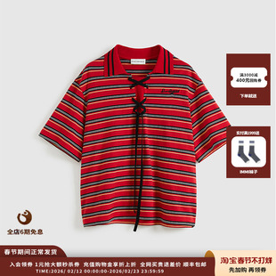 【现货】设计师品牌 Short Sentence 26SS 彩色条纹polo衫