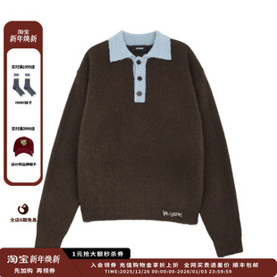 25AW男士 设计师品牌WE11DONE 抓绒撞色针织上衣JULY 现货