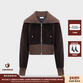 设计师品牌IMMI 现货 26PS平绒罗纹大翻领短夹克MWEFWWJK1377X