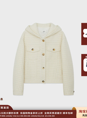 【现货】设计师品牌IMMI 25AW白色粗花呢连帽夹克MWEFWWJK1274X