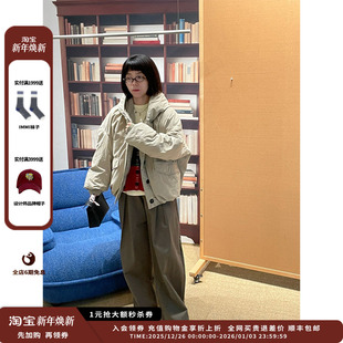 26RS SENTENCE 设计师品牌SHORT 大褶裥绒里阔腿裤 现货