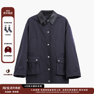 25AW皮领工装 设计师品牌ETHOR 夹克JULY 现货