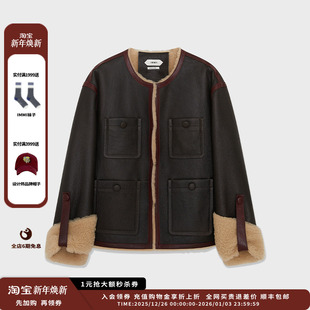 现货 裂纹四口袋皮毛一体外套 品牌 25AW MWEFWLJK0780A IMMI