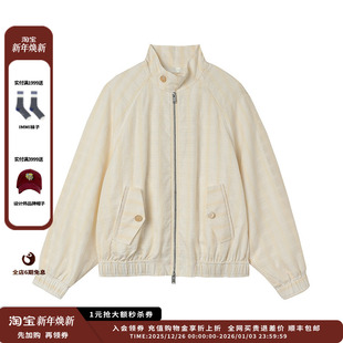 新品 夹克 设计师品牌UHOOWU 桑蚕丝格纹插肩袖 JULY 25早春