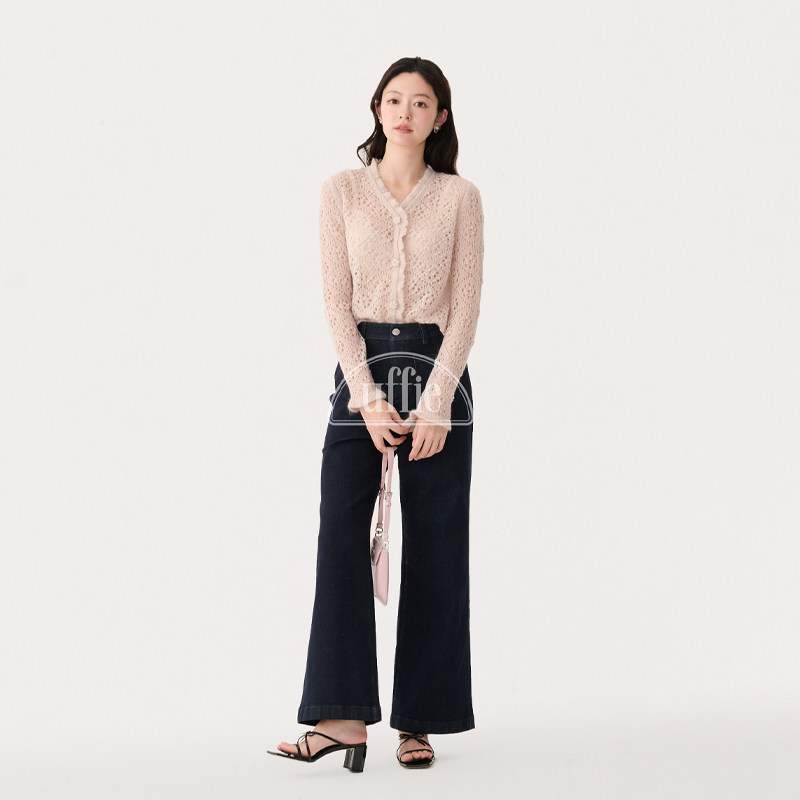 【现货】设计师品牌 Uffie 26SS 珠片马海毛花边针织开衫,女装/女士精品,毛针织衫,淘宝优惠券,粉丝福利购,淘宝优惠卷