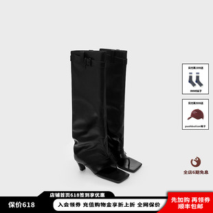 24SS新品 女式 设计师品牌IMMI 高跟夹脚高筒靴141BO003L