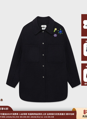 【现货】品牌IMMI25AW羊绒双面呢绣花衬衫式外套MWEFWWJK1092A