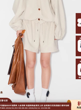 【现货】品牌IMMI 25SURPLUS麻感PL抽褶短裤MWESSWSP0471A