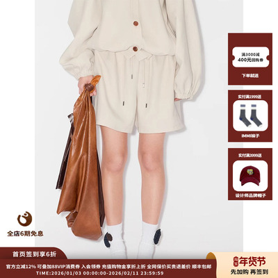 IMMI25SS麻感PL抽褶短裤JULY