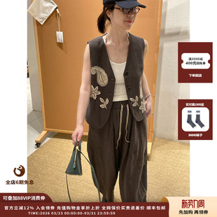 STONE 设计师品牌RAW 25AW麻质贴布绣马甲JULY 现货