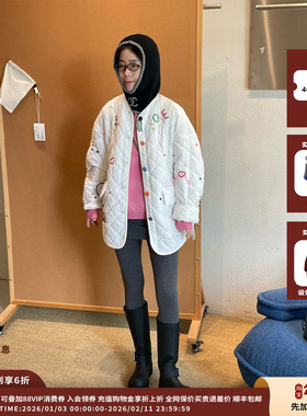 【现货】设计师品牌SHORT SENTENCE 25AW 彩色线饰圆领棉服JULY