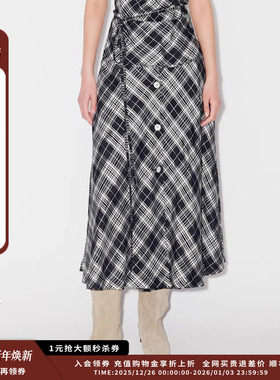 【现货】品牌IMMI 25SURPLUS醋酸格纹前扣式半裙MWESSWSK0532X