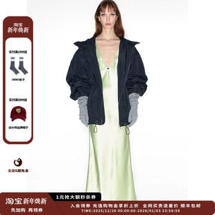 24AW醋酸V领系带连衣裙MWDFWWDS0061X 设计师品牌IMMI 现货