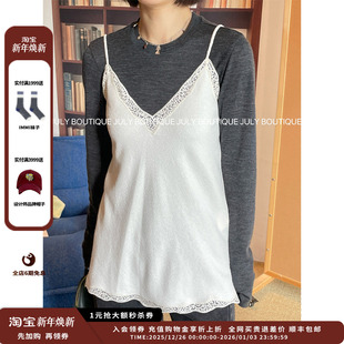 长袖 25AW深灰色羊毛修身 设计师品牌DUIDAO对倒 T恤 现货