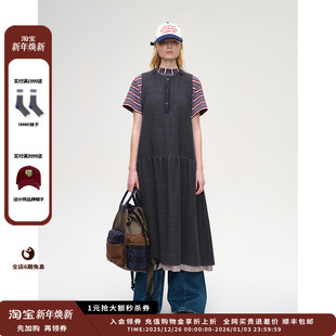 现货 羊毛格纹无袖 设计师品牌SHORT 25AW 连衣裙JULY SENTENCE