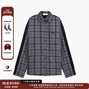 25AW灰色羊毛格纹拼接衬衣JULY 设计师品牌ETHOR 现货