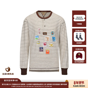 【现货】设计师品牌GARCON BY GARCON 25AW印花条纹长袖 TEEJULY