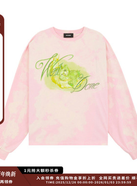 【现货】设计师品牌WE11DONE 25AW粉红色烤漆长袖T恤JULY