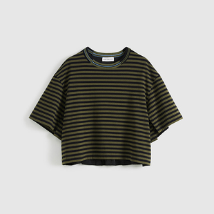 Short 设计师品牌 Sentence 26SS T恤 条纹拼色短袖 现货