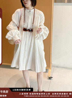 【现货】设计师品牌IMMI 25SS抽褶衬衫式连衣裙MWESSWDS0465X