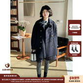 现货 设计师品牌IMMI25AW羊绒双面呢双排扣外套MWEFWWJK1142X