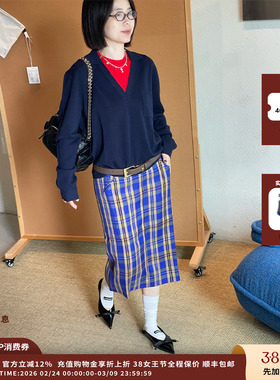 【现货】设计师品牌AETHER HAZE 25AW彩色格纹百搭半裙JULY