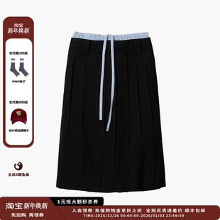 25SS毛边叠层假两件百褶半裙JULY 设计师品牌ETHOR 现货