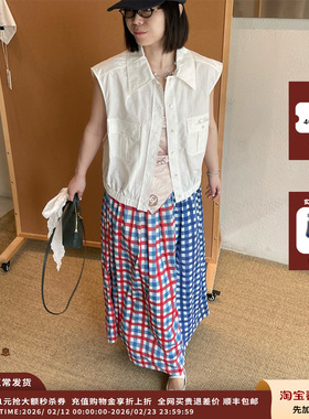 【现货】设计师品牌ANTIK BATIK 25SS 拼色格纹半裙JULY