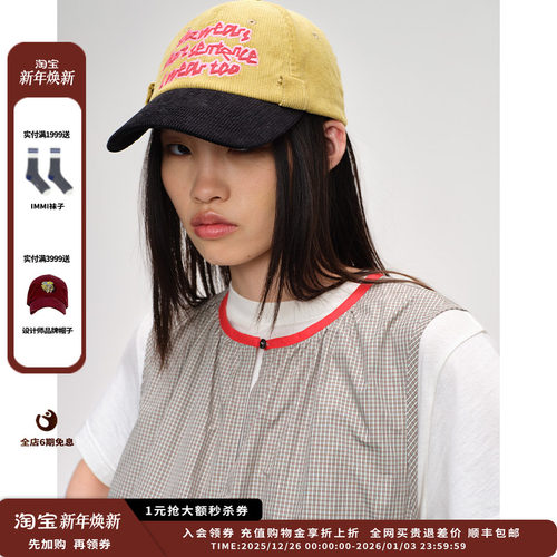 【现货】设计师品牌SHORT SENTENCE 25AW撞色灯芯绒棒球帽JULY