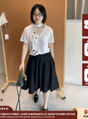 【现货】品牌IMMI 25SURPLUS斜纹化纤百褶半身裙MWESSWSK0518X