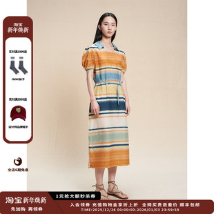 25AW印花丝棉泡泡袖 设计师品牌WHM 连衣裙JULY 现货