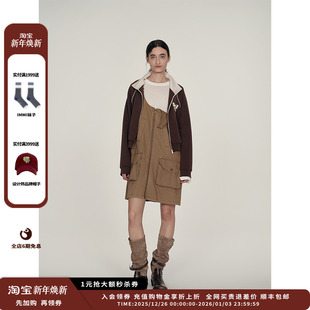 DUST 设计师品牌ICE 25PF大口袋拉链背带裙JULY 现货