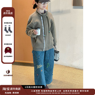 25AW 设计师品牌AUBRUINO 碎花拼边拉链外套JULY 现货