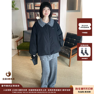 【新品】设计师品牌 ASYUS 26PS 娃娃领波点两面穿羽绒服女外套