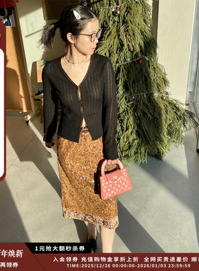 【现货】设计师品牌Crush Collection 25PS镂空V领收腰开衫JULY