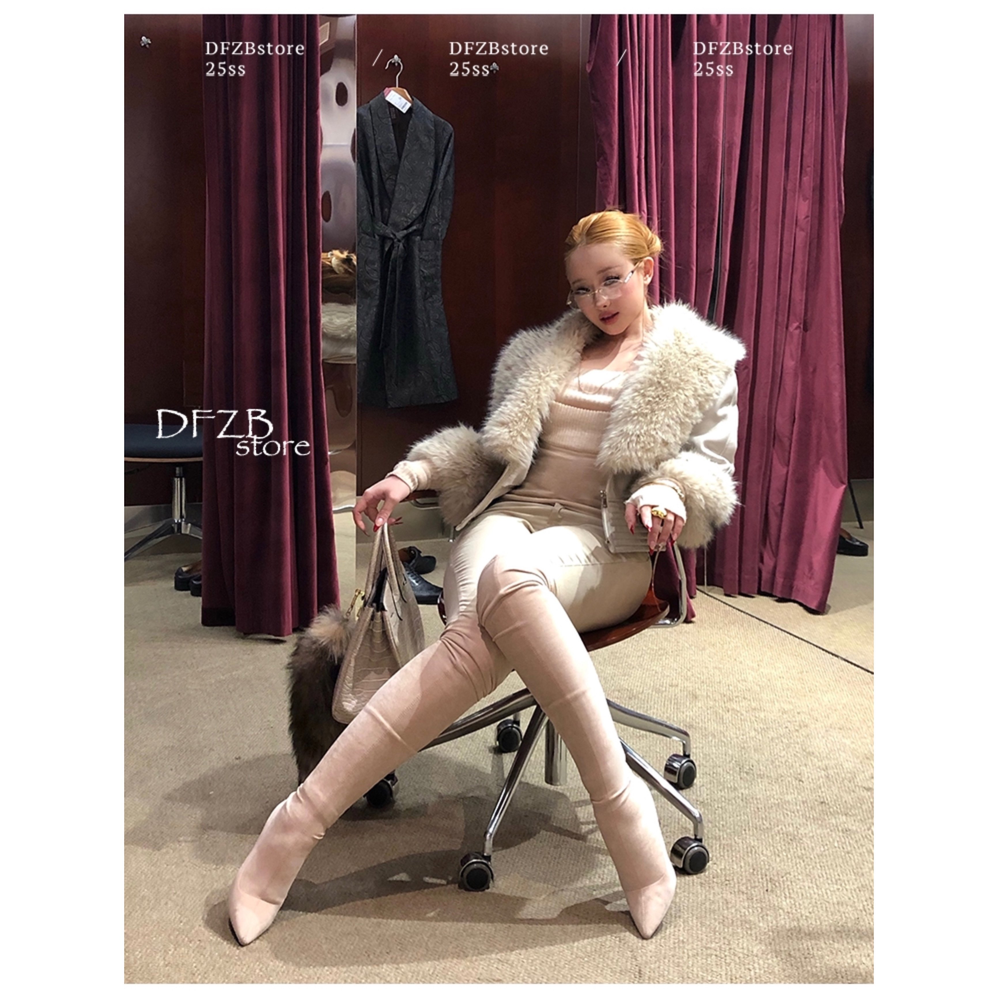 DFZBstore 绝望主妇~重工御寒皮毛一体皮草&羊毛针织衫&丰胯裤