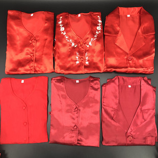 香港结婚新娘出嫁上头旺夫红衣龙凤褂打底衫 禾服垫底新郎睡衣 中袖