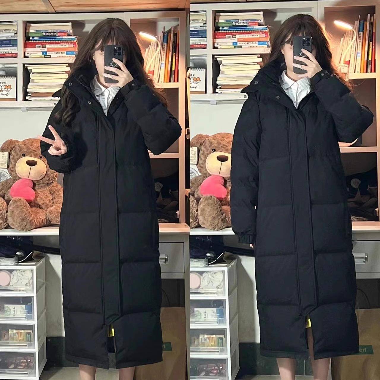 长款羽绒服女中戏同款冬季棉衣2024新款韩版过膝加厚宽松情侣棉服