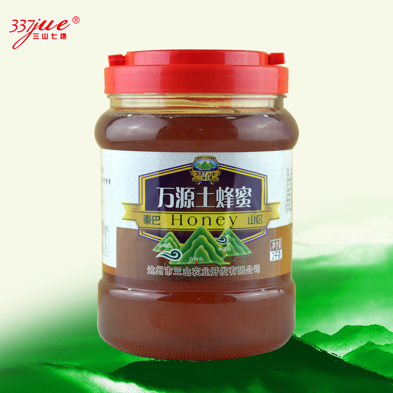 三山七绝万源土蜂蜜2000克 秦岭大巴山土蜂蜜圆巢蜂桶达州特产