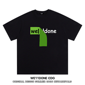 WE11DONE CDG小众潮牌welldone字母印花重磅高街纯棉宽松短袖 t恤