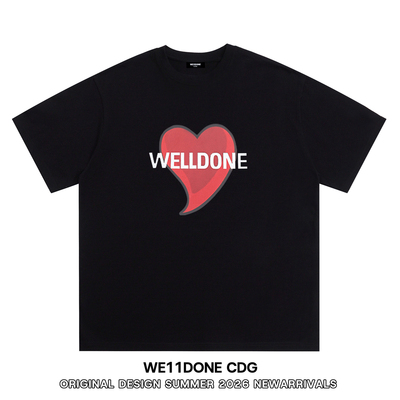 WE11DONECDG爱心纯棉短袖T恤
