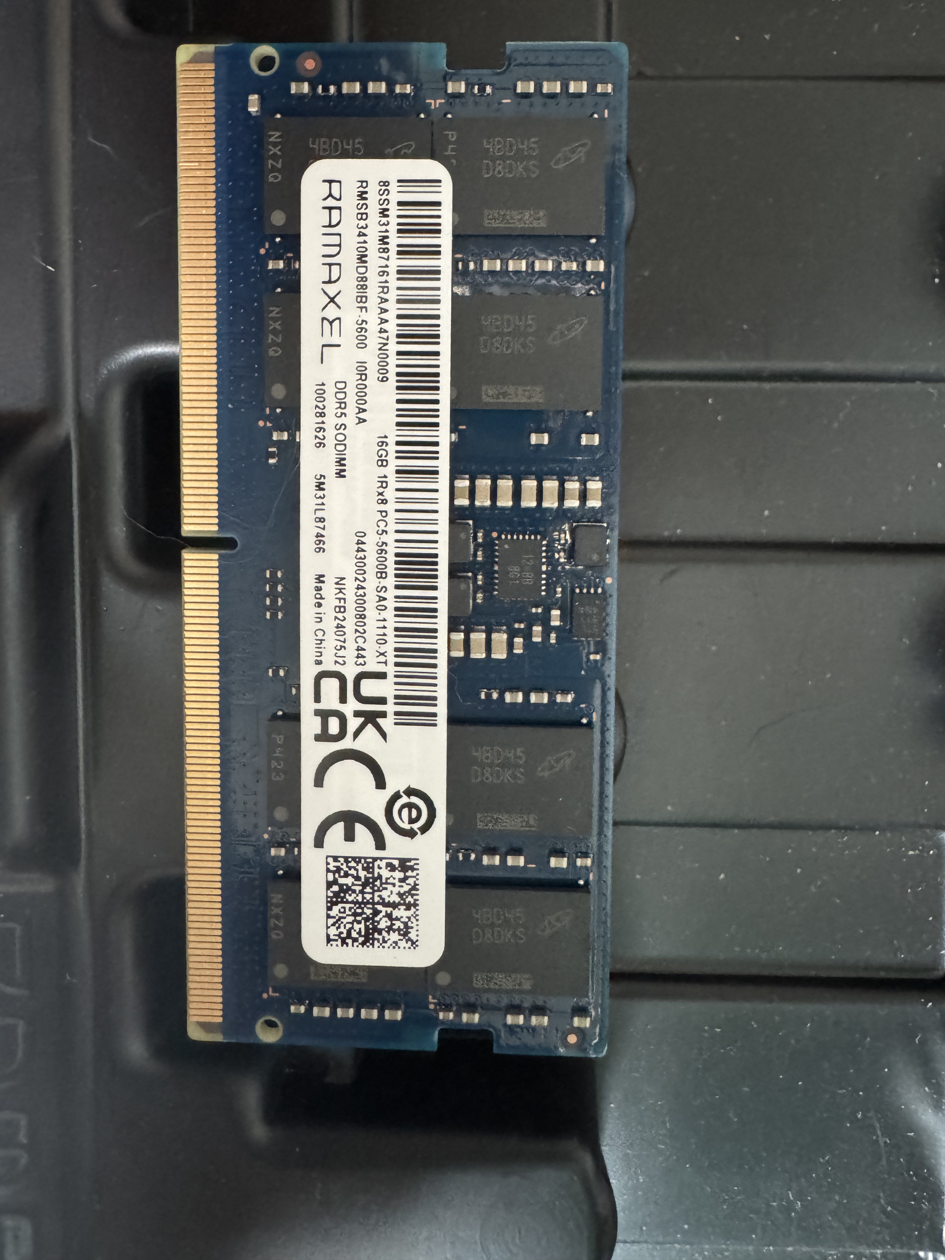 联想原装拆机 记忆 16G 5600 笔记本内存 5M31L87466