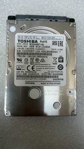 联想原装拆机 东芝1T笔记本硬盘 5H20X55086 MQ04ABF100