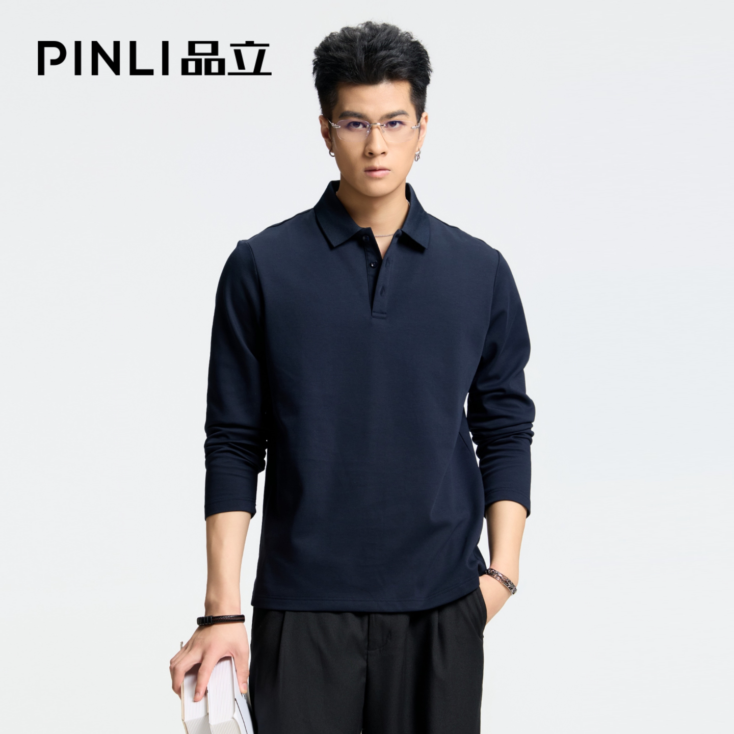 PINLI品立秋季新款POLO衫打底衫图片