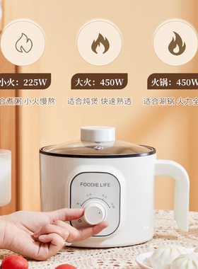 电饭煲小型1人2多功能泡面锅一人食电煮锅小型宿舍小功率200w火锅
