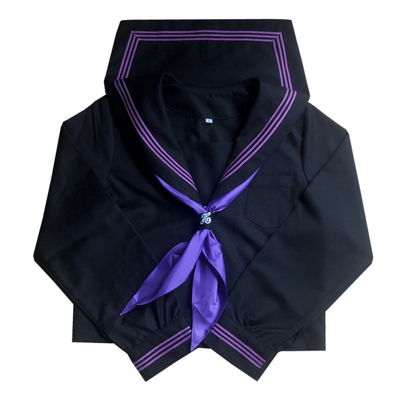 蓝燕jk制服基础款黑紫三本水手服