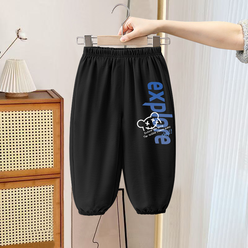 儿童裤子韩系休闲宽松纯色长裤2025夏季新款中小童洋气百搭束脚裤