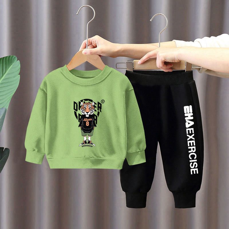男童秋装套装2025新款潮洋气儿童秋季衣服10岁男孩运动卫衣两件套